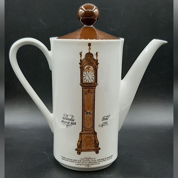 Vintage Mitterteich Porzellan Bavaria Coffee Pot Set Clocks Cream & Sugar German - Picture 2 of 9